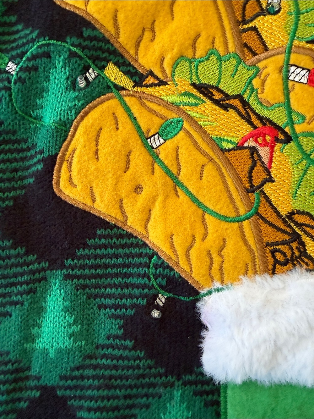 Ugly Christmas Sweater Taco Avocado Guac Blizzard Bay Light Up Holiday Party L - Picture 4 of 15